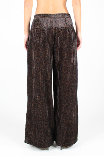 Animal Print Velvet Trousers