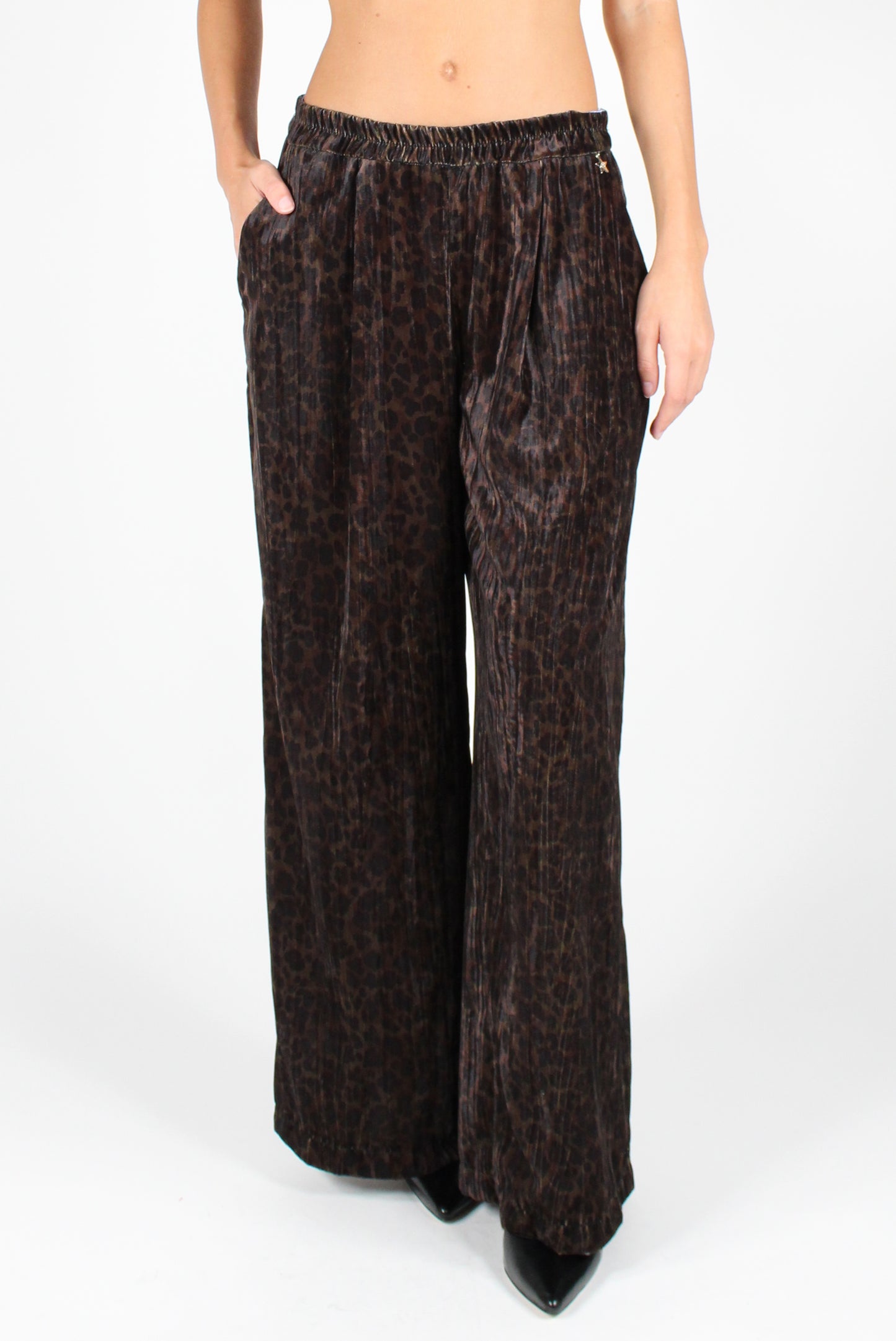 Animal Print Velvet Trousers