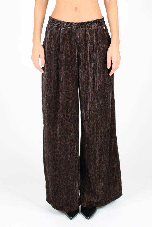 Animal Print Velvet Trousers