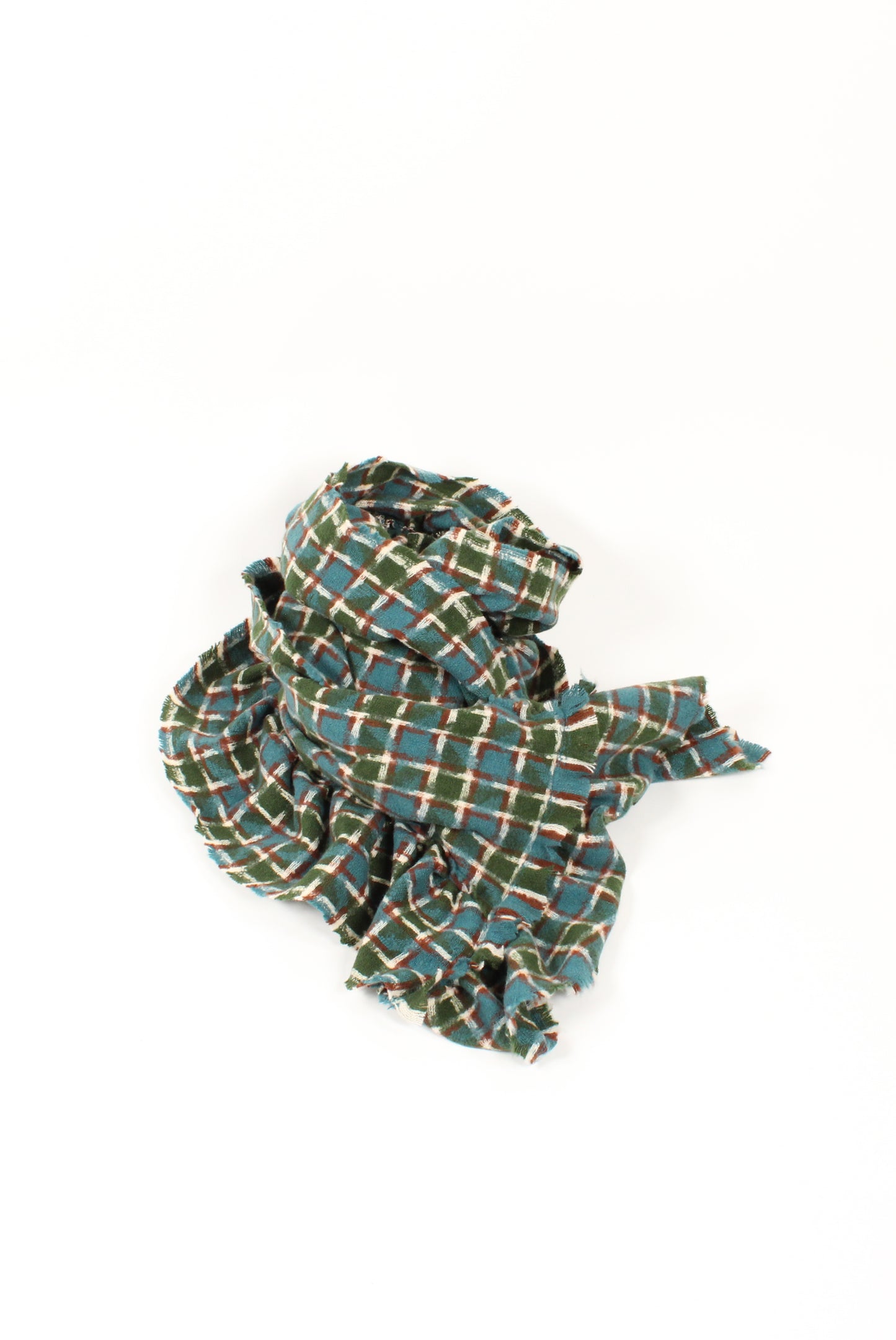 Checked Ruffle Scarf