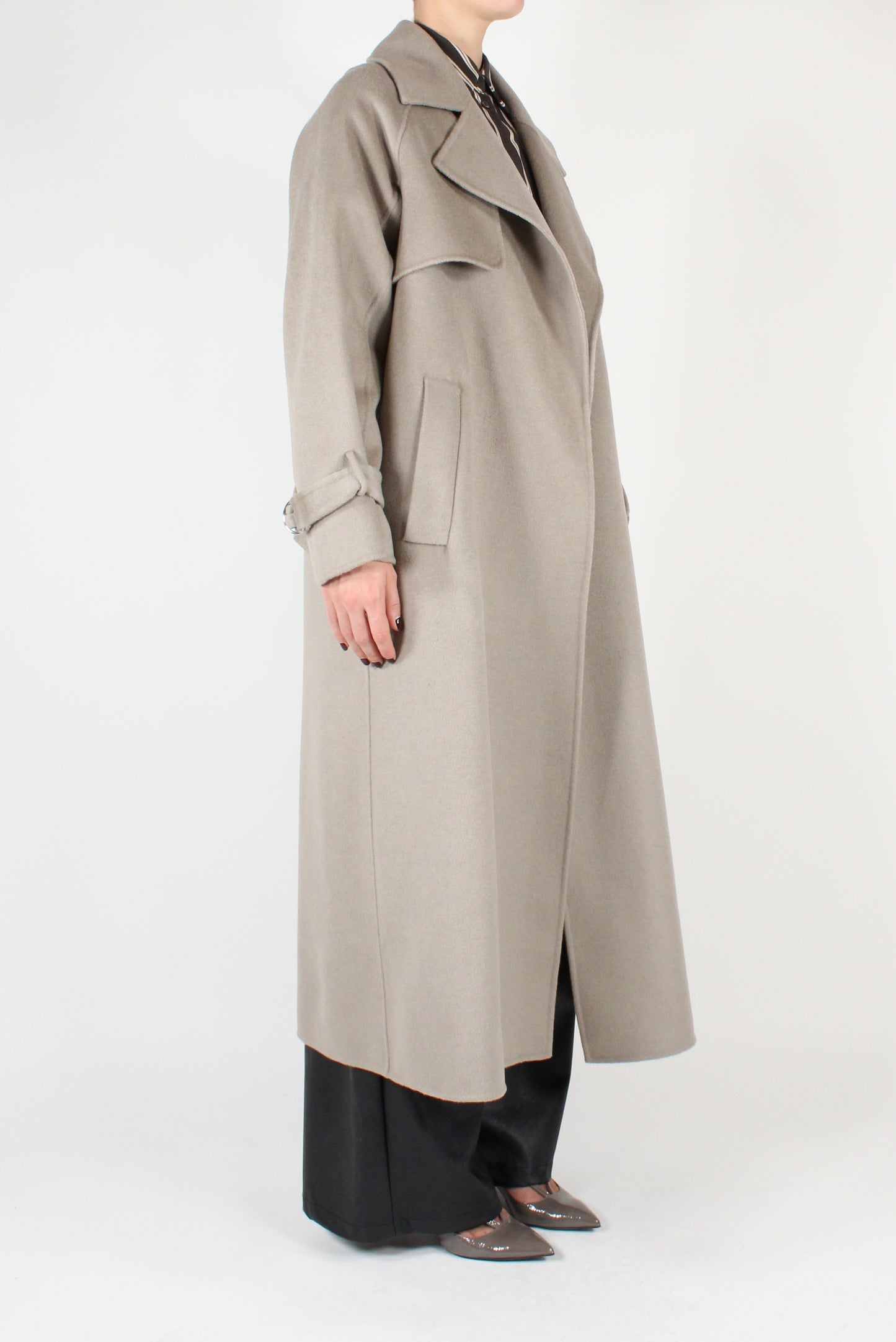 Long Coat with Wide Lapels