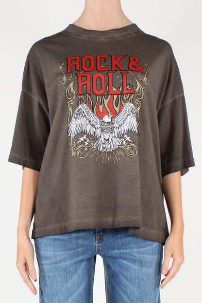 T-shirt Stampa Rock&Roll e Aquila