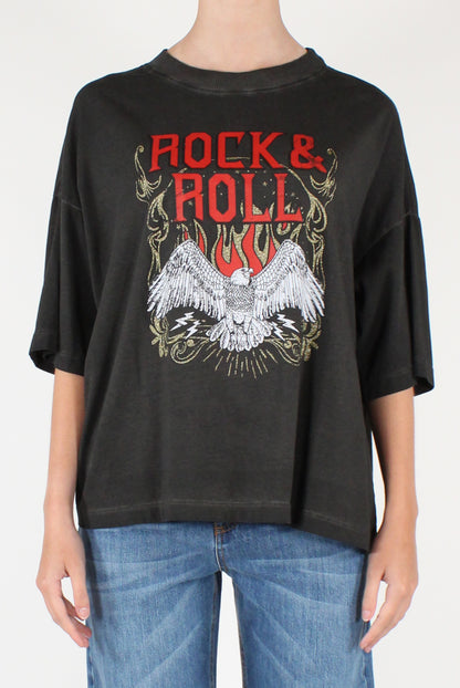 T-shirt Stampa Rock&Roll e Aquila