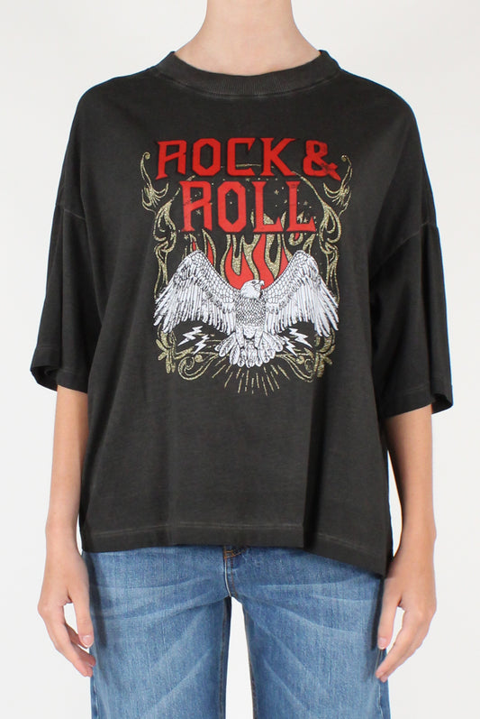 T-shirt Stampa Rock&Roll e Aquila