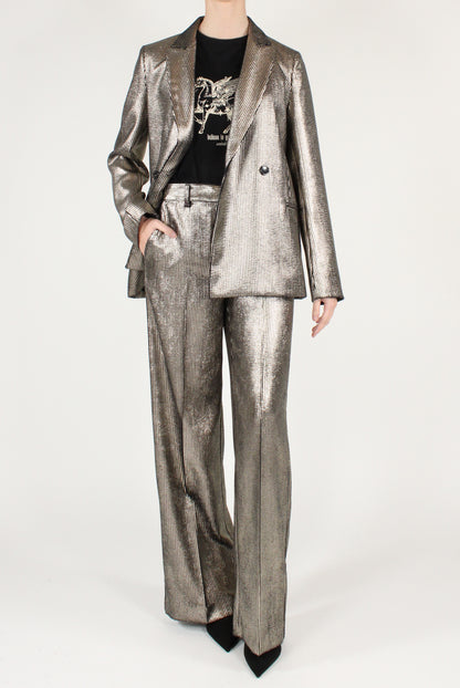 Blazer in Velluto a Coste Metallizzato