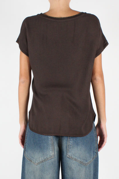 Crewneck T-Shirt with Lurex Edges