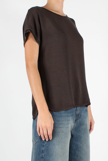 Crewneck T-Shirt with Lurex Edges