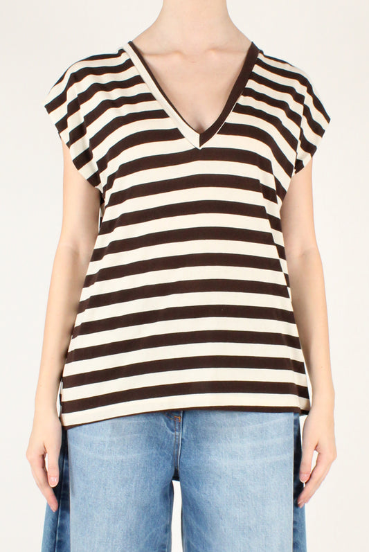 Striped V-Neck T-Shirt