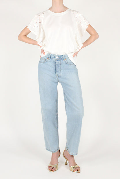 T-shirt with Sangallo ruffles