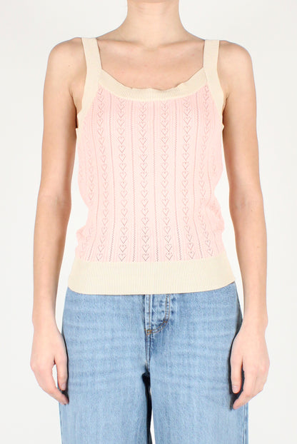 Sleeveless Top with Perforated Hearts