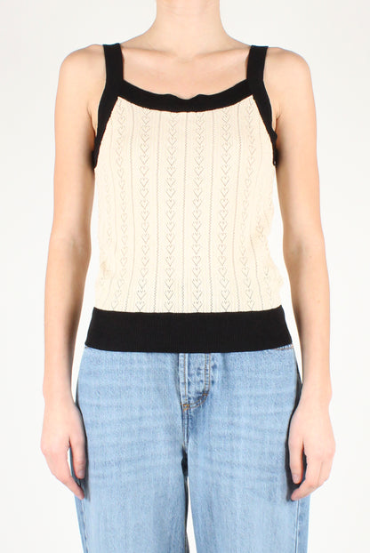 Sleeveless Top with Perforated Hearts