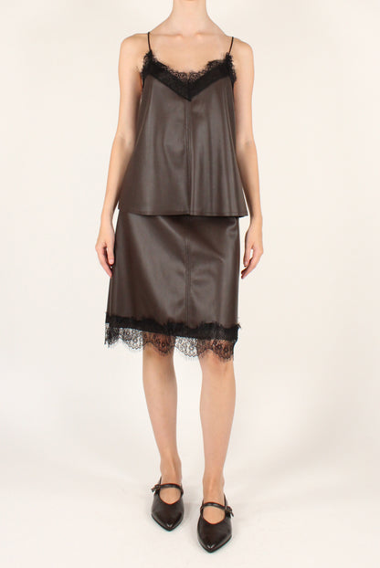 Top in Ecopelle con Pizzo