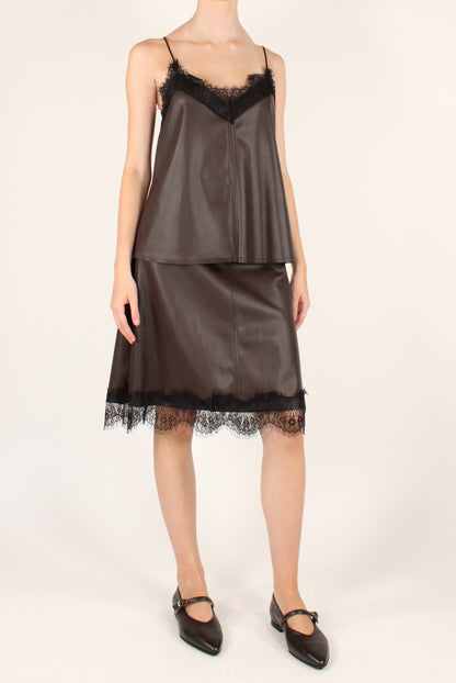 Top in Ecopelle con Pizzo