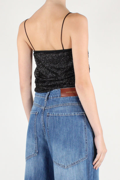 Bandeau Crop Top with Sequins