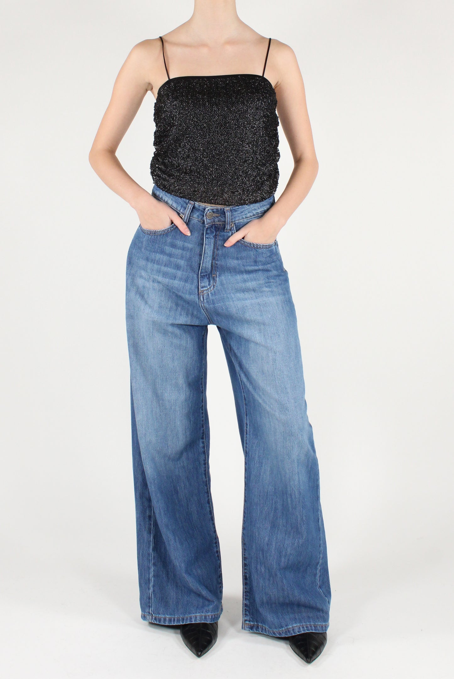 Bandeau Crop Top with Sequins