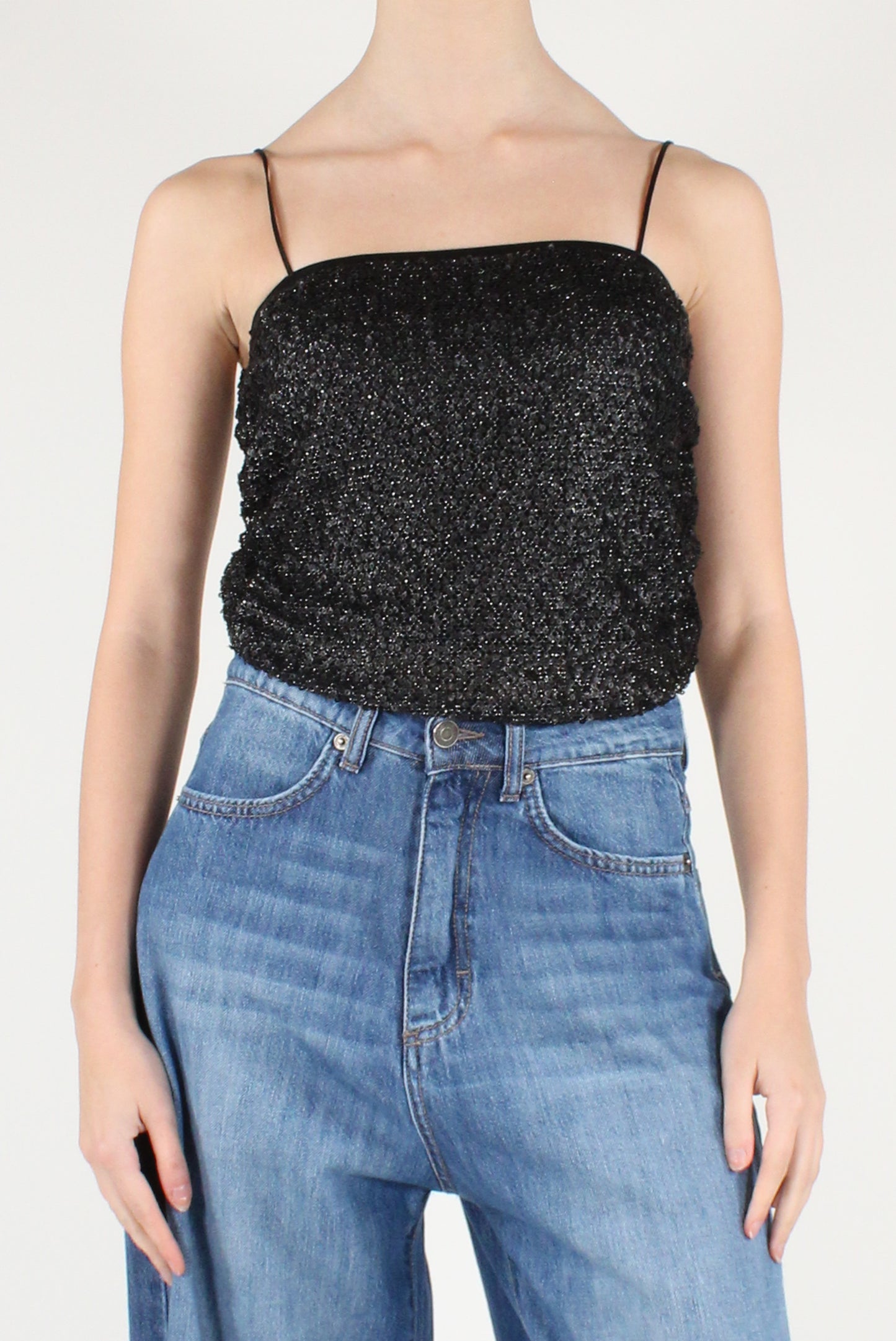 Bandeau Crop Top with Sequins