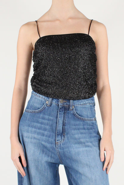 Bandeau Crop Top with Sequins