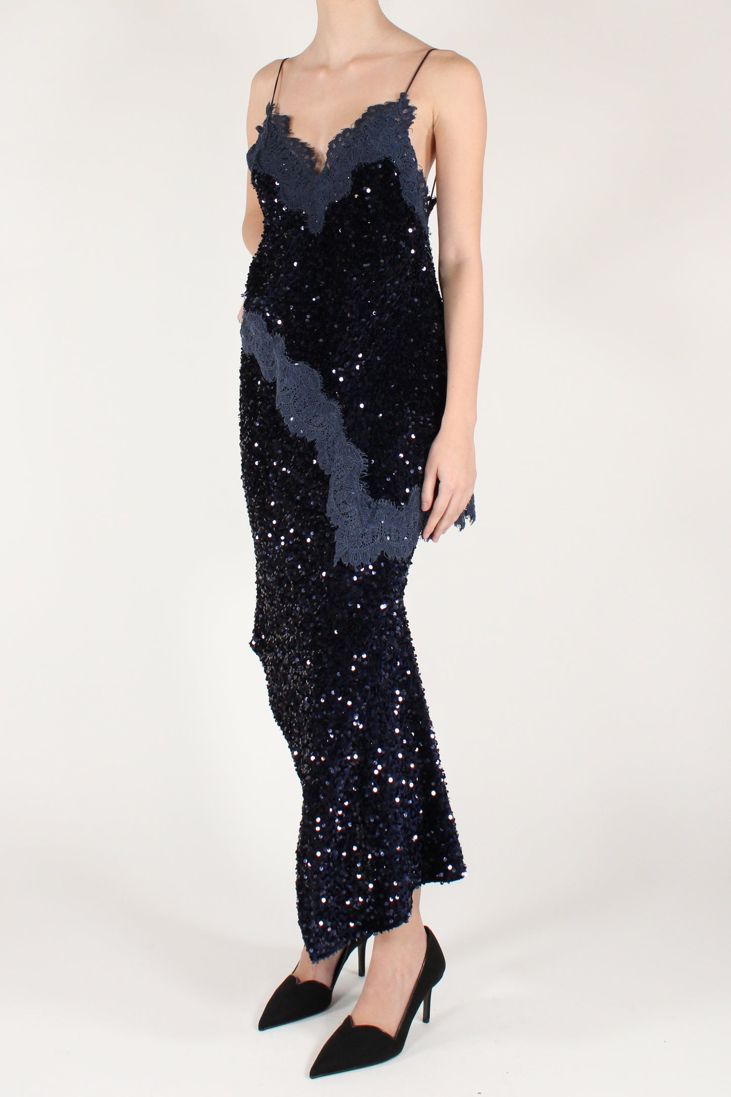 Gonna Asimmetrica in Velluto e Paillettes