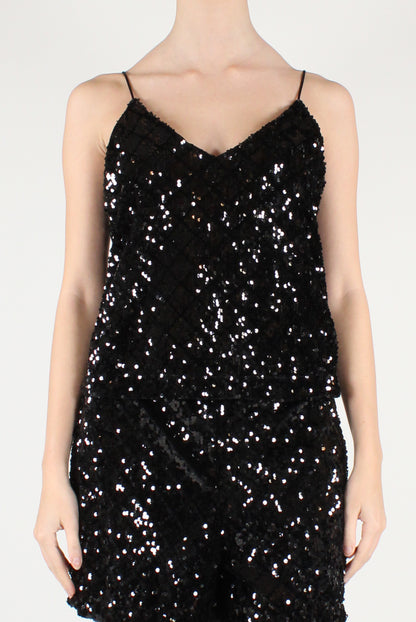 Top in Velluto con Paillettes