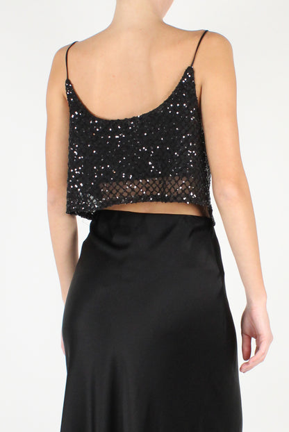 Sequin Net Crop Top