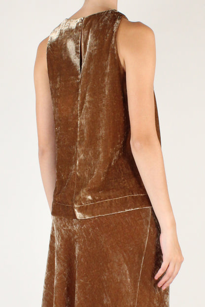 Top Smanicato in Velluto