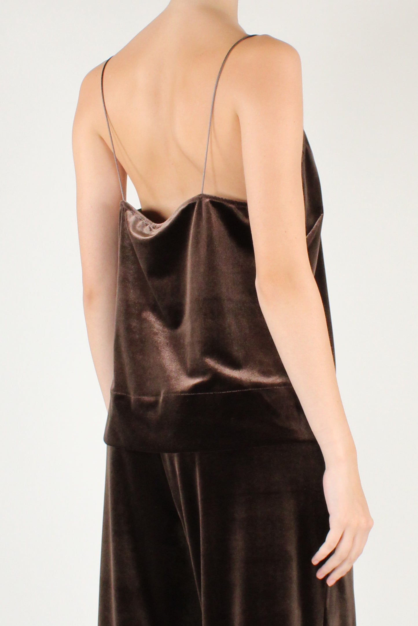 Top in Velluto Liscio con Pizzo