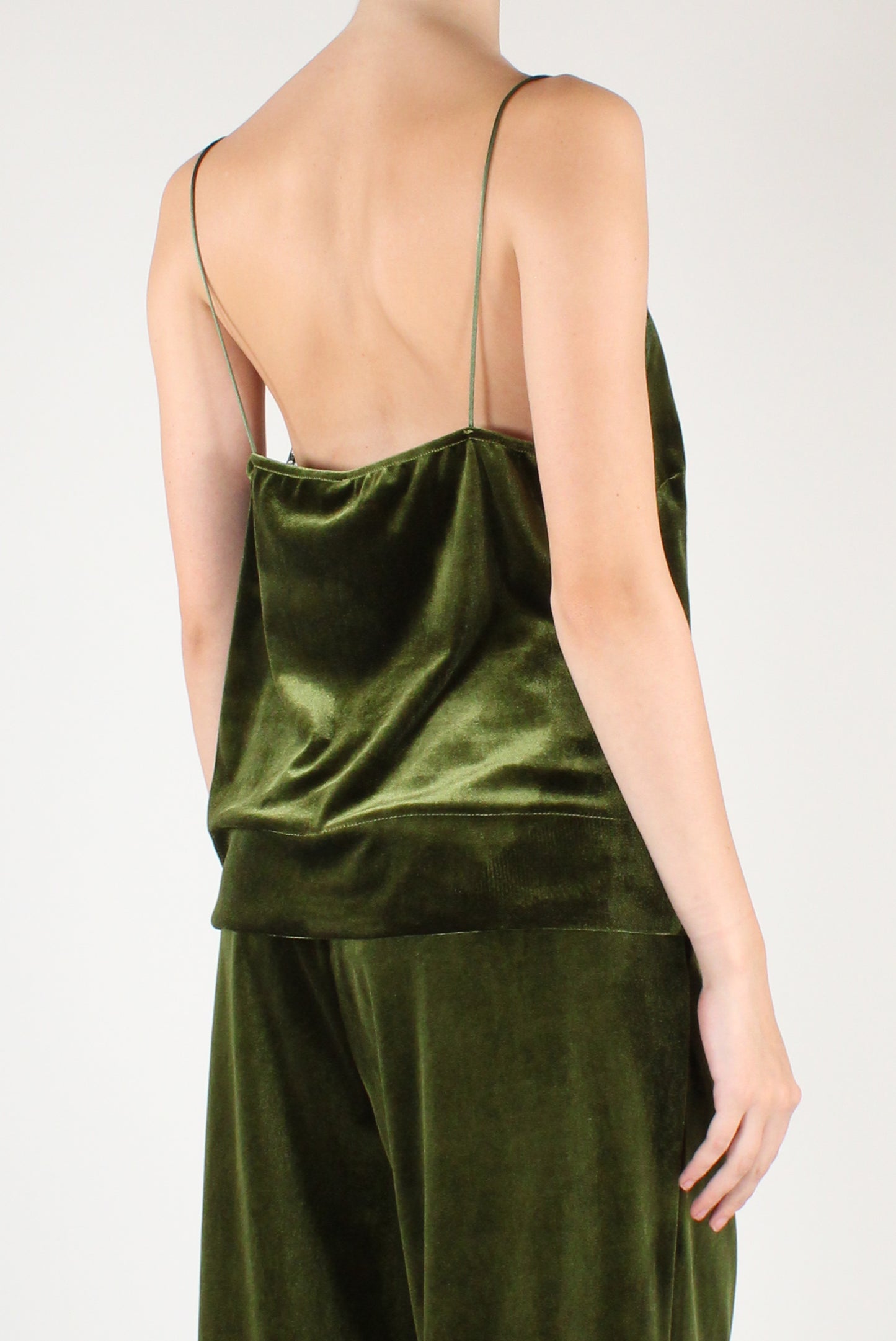 Top in Velluto Liscio con Pizzo