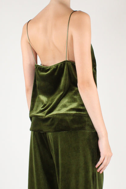 Top in Velluto Liscio con Pizzo