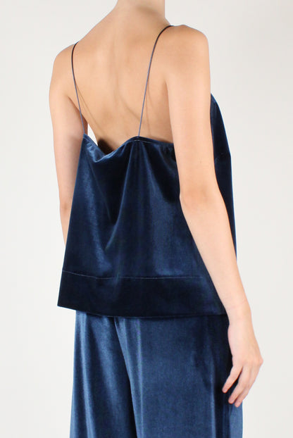 Top in Velluto Liscio con Pizzo