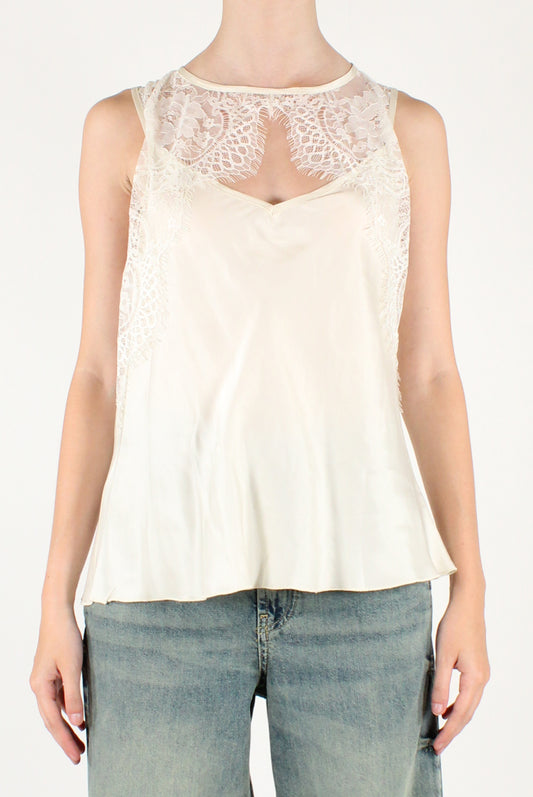 Top in Viscosa con Pizzo