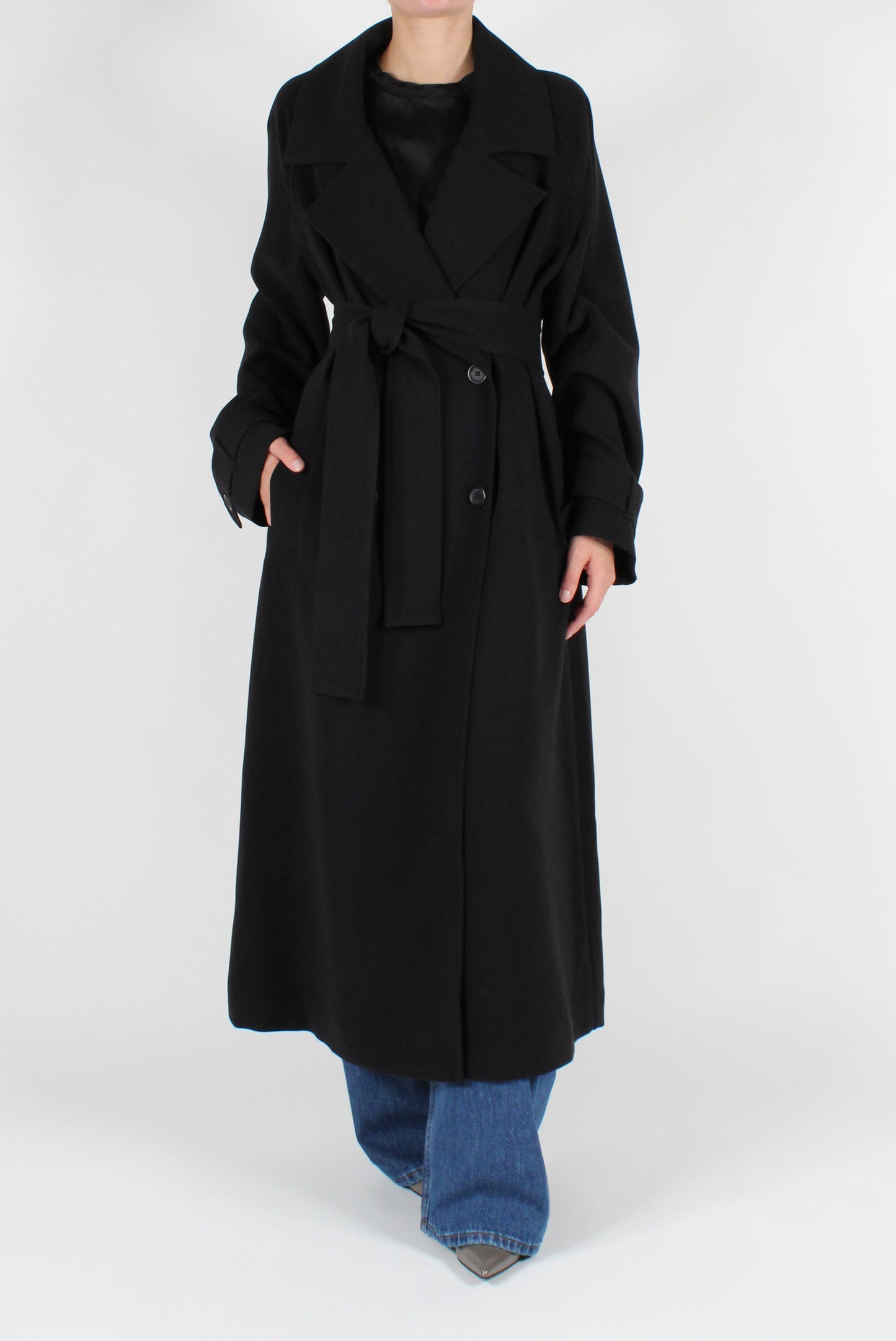 Double Breasted Trench Coat with Belt