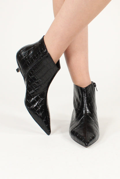 Crocodile Print Ankle Boots