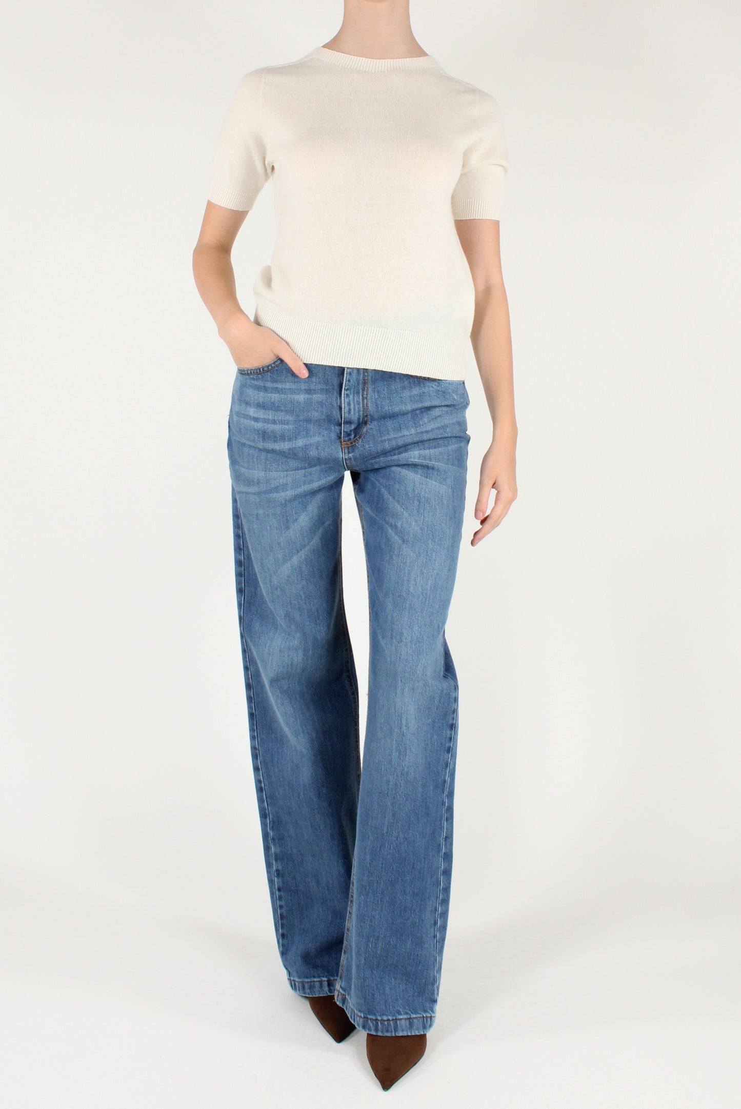 Maglia in Lana Maniche Corte