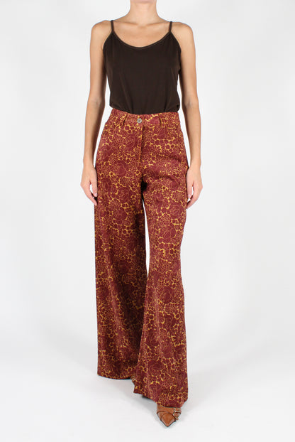 Floral Corduroy Palazzo Pants