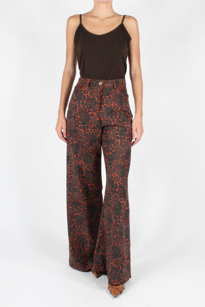 Floral Corduroy Palazzo Pants