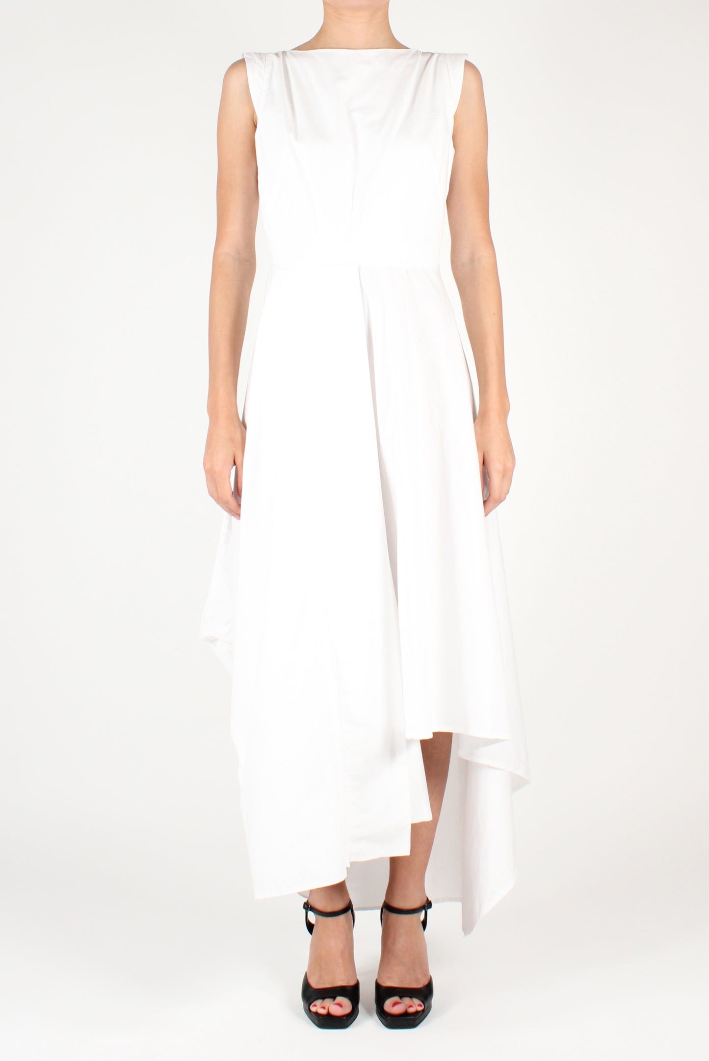 Asymmetric Poplin Dress