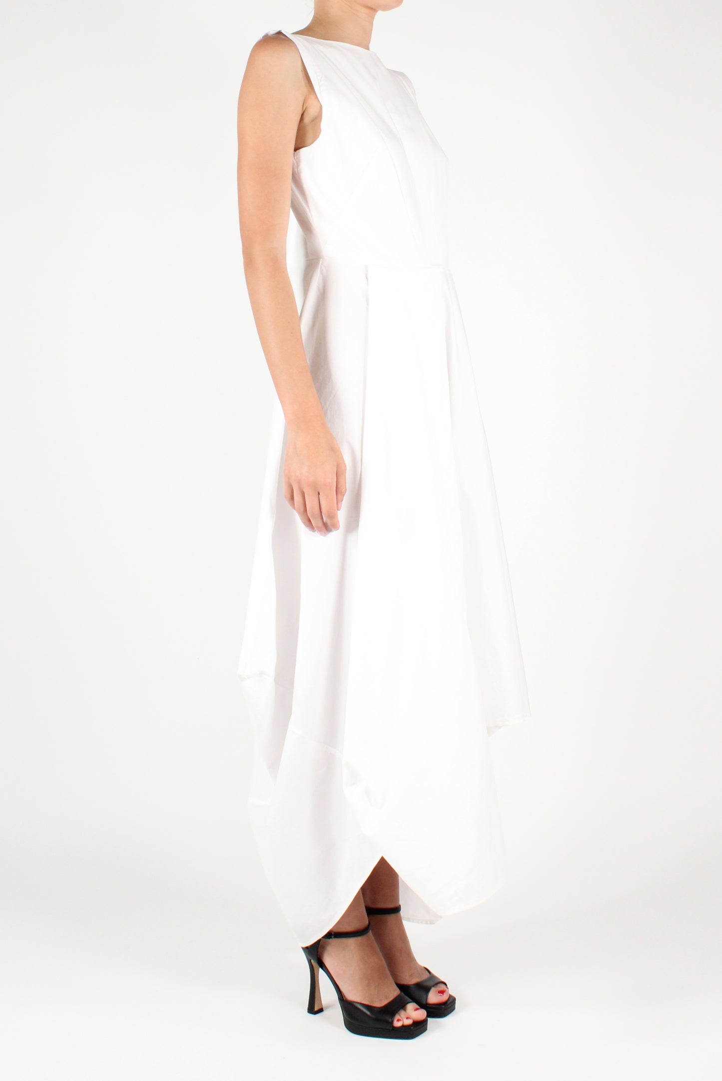 Asymmetric Poplin Dress