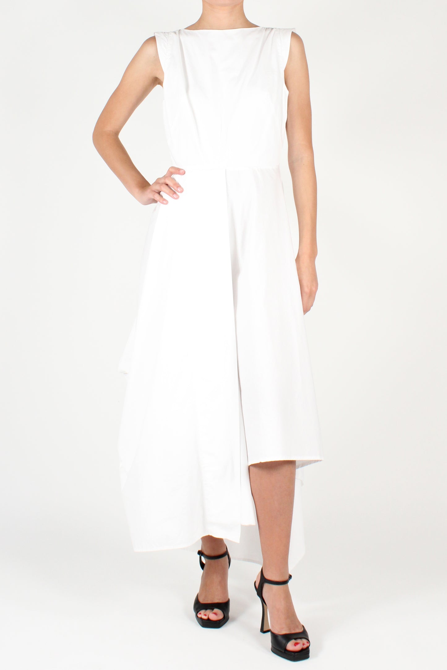 Asymmetric Poplin Dress