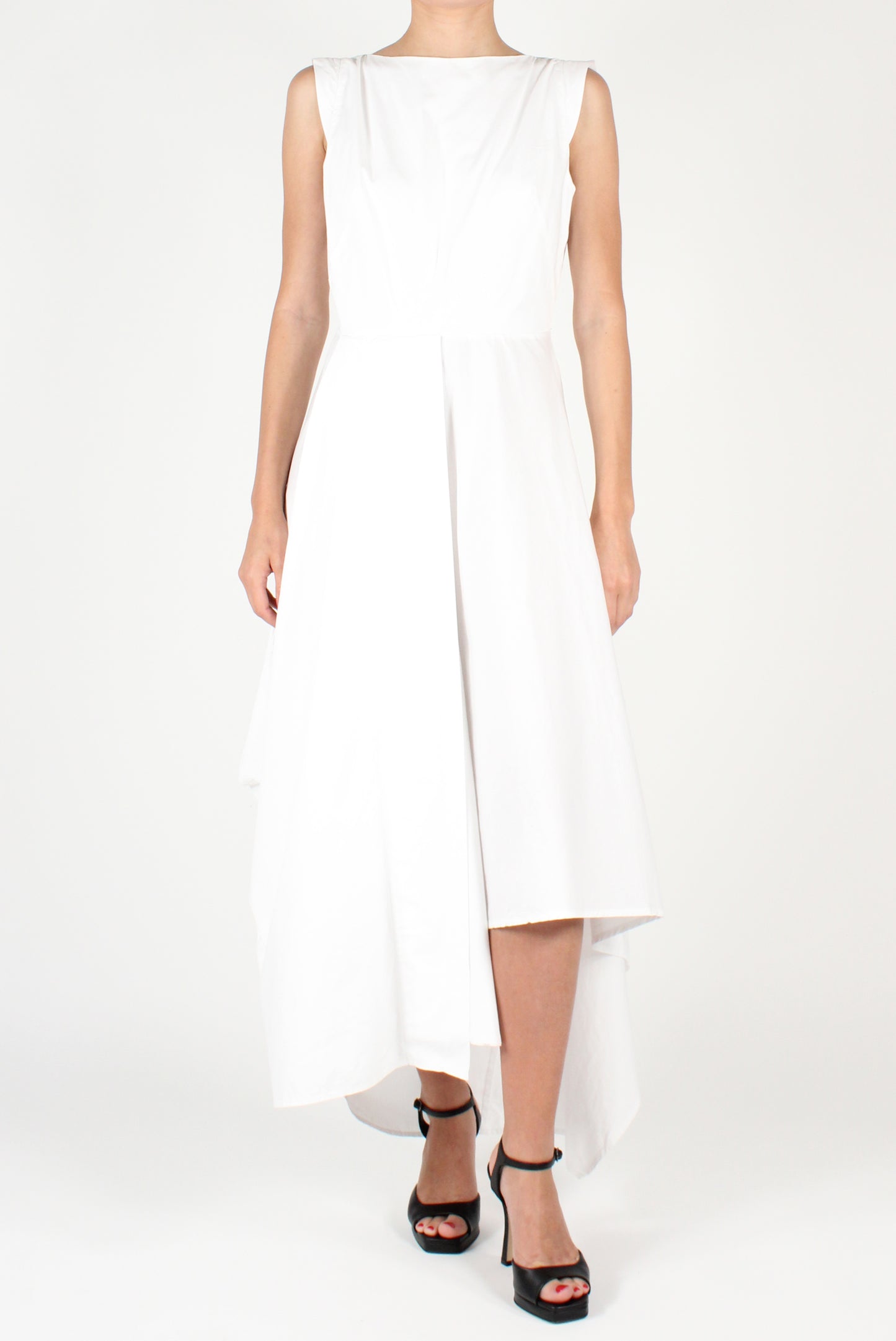 Asymmetric Poplin Dress