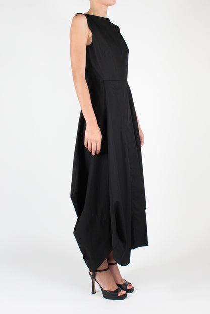 Asymmetric Poplin Dress