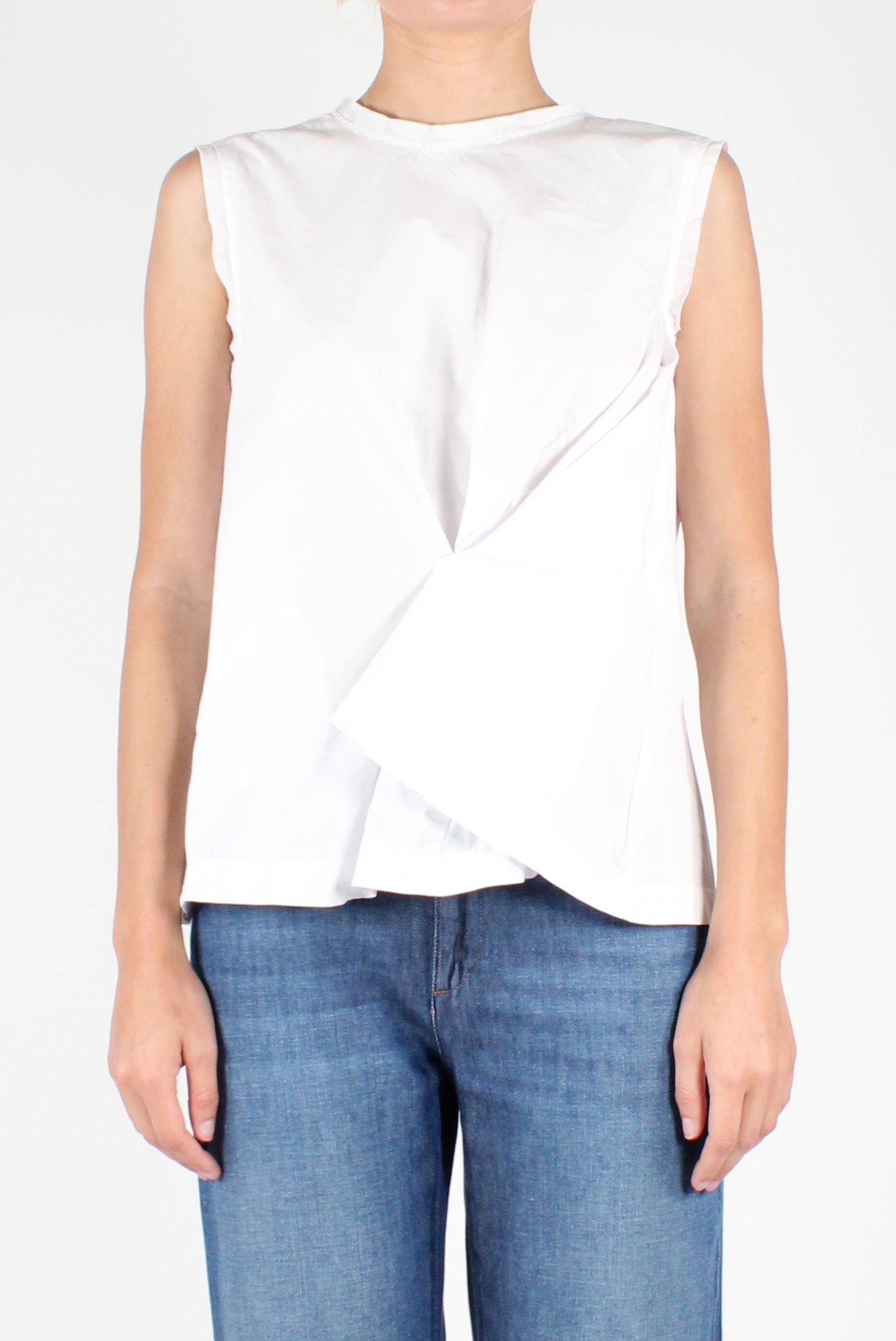 Poplin Top with Pleats