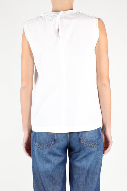 Poplin Top with Pleats