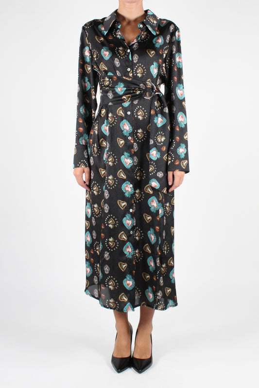 Sacred Heart Print Chemisier Dress