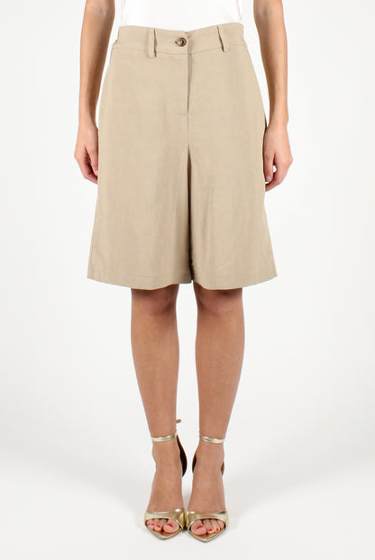 Waistcoat and Bermuda shorts set in linen blend