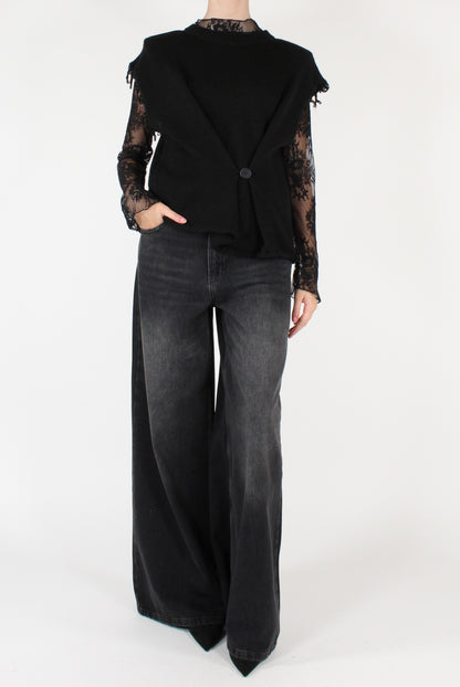 Gilet Girocollo con Bottone