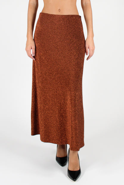 Long Flared Skirt with Lurex