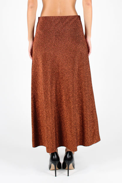 Long Flared Skirt with Lurex