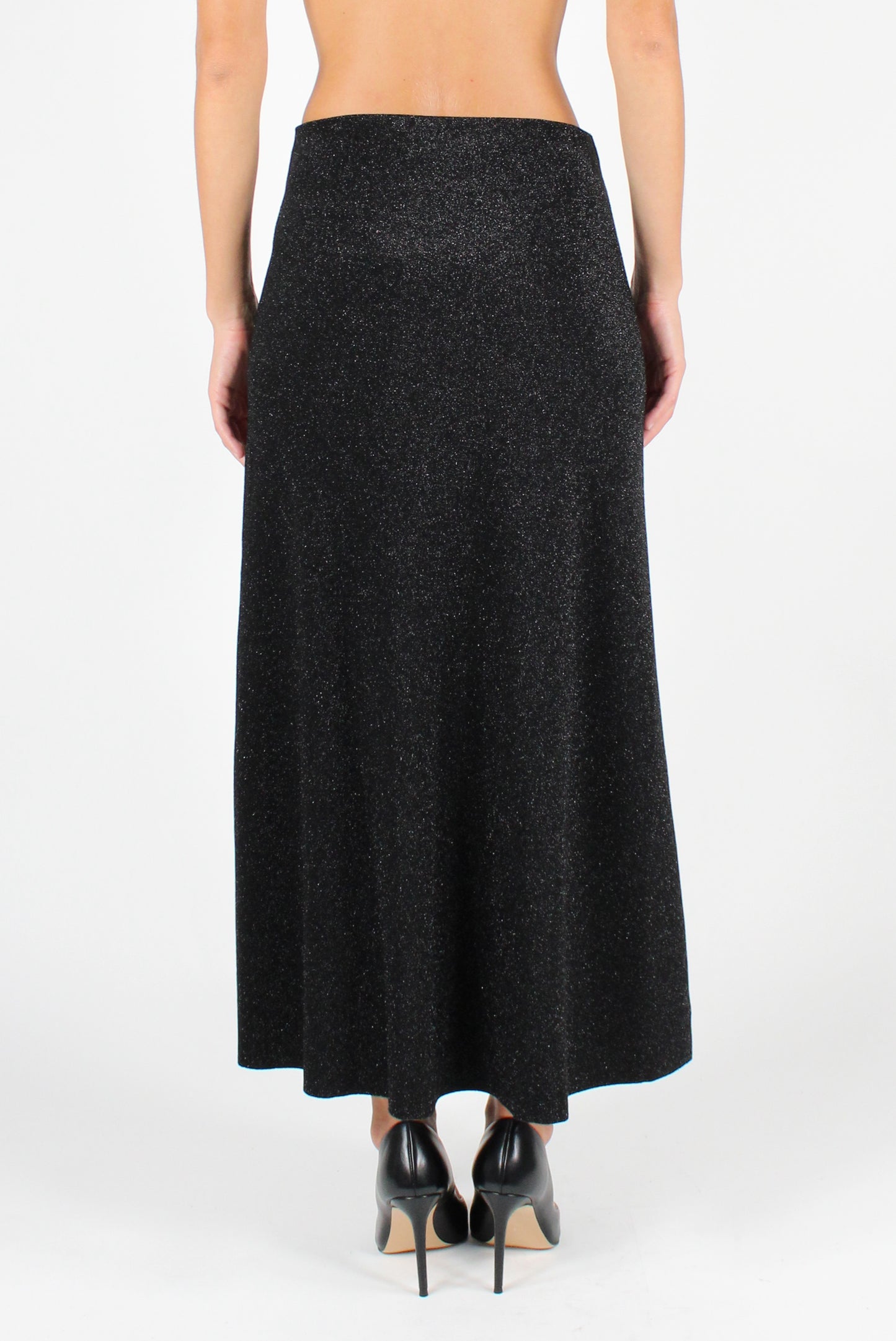 Long Flared Skirt with Lurex