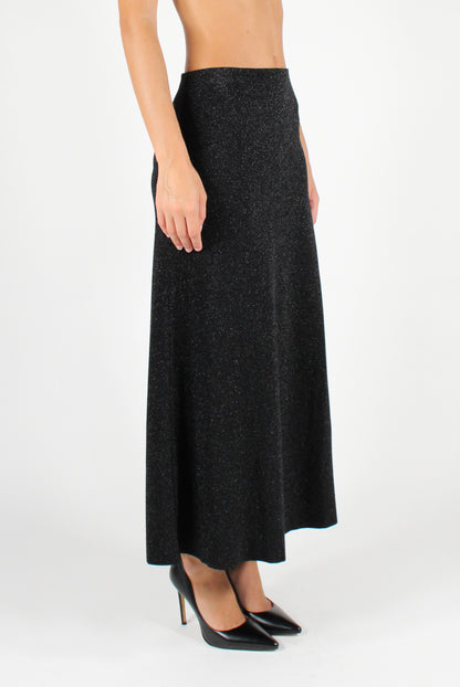 Long Flared Skirt with Lurex