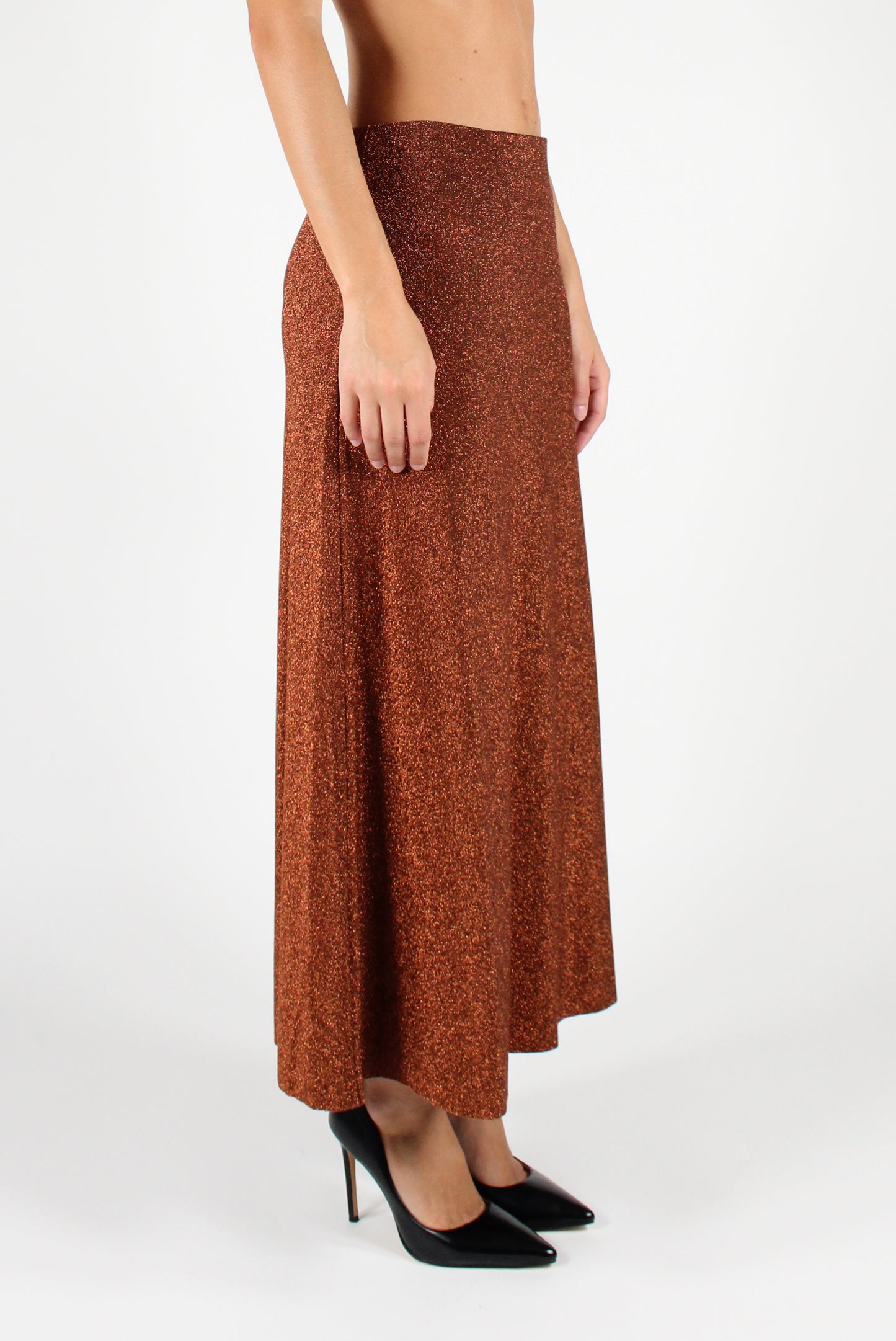 Long Flared Skirt with Lurex